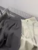 ¡Muy recomendable! Pantalones anchos de cachemira gris oscuro para mujer, engrosados para otoño e invierno, de cintura alta, corte holgado, pantalones largos casuales de lana
