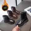 Botas para Niña Estilo Británico Botas de Algodón Otoño e Invierno Nuevas Botas Cortas para Niños Botas Chelsea Versátiles Cremallera Trasera Botas Individuales