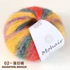 Fio de Lã Mohair Tingido em Seção Gradiente Fio Fino Bola de Lã Tricotada à Mão