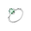 Anillo de plata de ley 925 con circonita verde oliva para mujer, pequeño, combinable, refinado, para el dedo índice, boca cerrada, nuevo 0474B