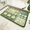 Alfombrilla de Baño Simple Transfronteriza Absorbente de Agua Antideslizante Imitación Cachemir Felpa Decorativa de Planta Flor Alfombra para Sala de Estar