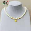 Pingente de Cubo de Açúcar Estilo Livro Vermelho Pequeno Colar de Pérolas Artificiais Colar da Moda Estilo Loja de Ouro Joias como Presente de Dia das Mães