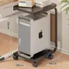 Soporte extraíble para host de computadora Estante de almacenamiento para impresora de oficina en casa con soporte de almacenamiento de chasis de escritorio con ruedas