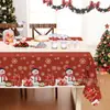 Toalha de Mesa Estilo Novo Transfronteiriça Impermeável Vermelho Natalino Retangular de Alta Qualidade Decorativa para Festivais