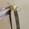 [Lou Haha] Design Sexy Americano Fita Flor Xadrez Alça de Colar Gargantilha Corrente Longa para Suéter