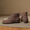 Botines elegantes y modernos, versátiles, con acabado mate para mujer, nueva colección otoño/invierno 2026, con tacón de cuña, diseño de cordones y estilo de bota Martin inspirado en el Reino Unido