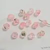 12mm Transparente Dos Tonos Pintura al Óleo Rosa Camelia Con Cuentas Cadena para Teléfono Móvil Pulsera Accesorios para Joyería DIY Venta al por Mayor