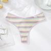 Ropa Interior de Algodón Puro para Mujer con Rayas de Arcoíris de Color Contrastante para Chica Sexy, Tanga de Cintura Baja, Algodón Puro Transpirable