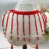 Acessórios de Decoração para Vestido de Noiva com Franja de Renda de Cristal Bordada à Mão Bainha de Vestido Xiuhe Corrente de Cintura Hanfu DIY