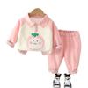 Camisa Polo de Manga Larga con Solapa de Primavera para Niñas, Conjunto de Traje de Dos Piezas a Juego de Colores, Estilo Occidental Casual, Ropa para Bebé de Moda