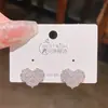 2026 Nuevo Diseño Exagerado Elegante Pendientes de Tachuela Trapezoidales de Circonita con Forma de Corazón, Pendientes de Moda de Lujo de Gama Alta con Forma de Corazón
