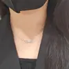 Collar de Tres Diamantes Tachonado de Diamantes de Moda para Mujer con Cierre Móvil Chapado en Oro de 18 Quilates, Cadena para Clavícula de Gama Alta de Nicho