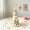 Figura de Niña Pura Qiqi con Flor 3D Sentada Molde de Silicona para Vela de Aromaterapia Molde para Adorno de Yeso DIY