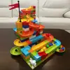 Juguete de Ensamblaje de Pista de Bolas con Bolas Grandes, Bloques de Construcción Versátiles de Tobogán para Niños, Pista Circular, Tobogán, Pista de Rodadura de Bolas