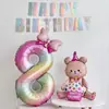 Balões de Folha de Alumínio de 40 polegadas com Número Degradê Estrela Arco-Íris Decoração de Cena para Festa de Aniversário Infantil Adereços para Fotos