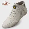Zapatos de Hombre Gongyang de Capa Superior de Piel de Vaca Botas de Cuero de Caña Alta Nuevo Estilo para Hombre Suela Blanda Acolchado de Terciopelo Grueso Cálido Casual Botas de Cuero Genuino Estilo Martin