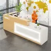 Mostrador de Caja Registradora Sencillo, Recepción de Empresa, Mostrador de Recepción Esquinero Lacado, Mostrador Iluminado para Barbería Salón de Belleza