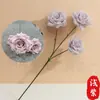 Rosa de 3 Cabezas sin Hojas, Venta Directa del Fabricante, Decoración de Boda, Decoración para Hogar de Hotel, Ramo de Flores Eternas, Decoración del Hogar