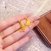 Pendientes de Mariposa de Diseño de Moda de Lujo Ligero Que No Se Desvanecen Fácilmente, Incrustados con Diamantes, Pendientes Versátiles y de Gama Alta para Mujer, Latón Chapado en Oro