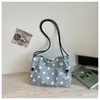 Bolso de Hombro de Lunares Estilo Coreano Sencillo y Relajado para Mujer 2026 Verano Nuevo Bolso de Gran Capacidad Bolso Tote para Viajes