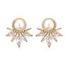 Pendientes RAKOL de circonita transfronteriza europea y americana, elegantes y elegantes pendientes de circonita con microincrustaciones de ojo de caballo para mujer, al por mayor