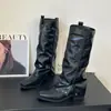 Calcetín de Tacón Grueso Hasta la Rodilla Botas de Caballero Mujer 2026 Invierno Más Vendidos Botas de Caña Larga Moda Retro Botas de Tacón