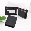 Nova Carteira Masculina com Múltiplos Porta-Cartões, Carteira Multifuncional Dobrável de PU, Cor Preta, Dropshipping Disponível