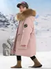 Nueva Chaqueta de Plumón de Invierno 2025 para Niños Chaqueta Larga Media Engrosada para Niños Tallas Mediana y Grande Chaqueta con Capucha de Plumón de Pato Blanco para Niños