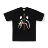 Suministro Mayorista Transfronterizo de Marca de Moda, Dropshipping de Comercio Exterior, Camiseta de Manga Corta Pesada Bape Cabeza de Mono Tiburón 230g 30