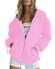 Moletons com Zíper Transfronteiriços para Meninas Adolescentes, Jaquetas de Outono e Inverno, Moletons Casuais com Cordão, Cardigans