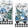 El Más Vendido de Amazon Gnomo Navideño de Invierno Copo de Nieve Toalla de Cocina Rústica Seasonal Kitchen Dish Towel