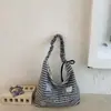 Bolso Bandolera Rayado de Gran Capacidad para Mujer 2026 Verano Nuevo Ligero para el Trabajo Bolso de Hombro