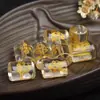 Cristal Branco Madeira Dourada Água Fogo Terra Cinco Elementos Estampagem a Quente Balde Contas Contas Redondas Contas Soltas Pulseira Pulseira Contas de Buda Acessórios DIY Joias