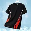 Camiseta Masculina de Manga Curta de Seda de Gelo Verão Fina Gola Redonda Meia Manga Top Solto Tamanho Grande Esportiva Corrida Secagem Rápida Uniforme de Basquete