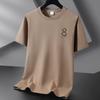 Camiseta de manga corta de algodón grueso de 220 g para hombre y mujer, de verano, holgada, de media manga, de talla grande, moderna, informal, con cuello redondo para estudiantes.