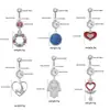 Gaibei Anillo de Ombligo de Acero Inoxidable Transfronterizo Europeo y Americano Colgante con Forma de Corazón Anillo de Ombligo Forma de Mariposa Joyería Corporal para Perforación Clavo de Ombligo