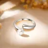 Joyería de mano plata de ley S925 perla de agua dulce natural anillo abierto diseño de nicho sentido del diseño anillo para el dedo índice accesorios ajustables venta al por mayor