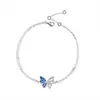 Pulseira flexível de borboleta em prata de lei s925 Damila feminina joia com epóxi micro-incrustado joia de temperamento presente para namoradas atacado