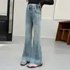 Calça Jeans Feminina Primavera e Outono 2026 Novo Estilo Crianças Maiores Moda Coreana Calças Casuais Calças Infantis Calças Flare para Alunos do Ensino Fundamental