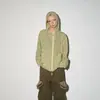 Sudadera con capucha a rayas finas estilo coreano para hombre y mujer, tonos fríos, minimalista, corte holgado, versátil, casual, top perezoso, venta al por mayor