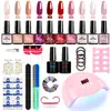 Traje de pegamento para extensión de uñas, arte de uñas, capa selladora con brillo, extensión de cristal, soporte de papel, pegamento sólido para fototerapia, pegamento para modelo, herramienta para arte de uñas