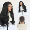 Peruca lace front fabricada em fábrica para exportação, peruca de cabelo longo ondulado cor 1b preto