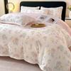 Conjunto de Cama de Inverno Quente de Quatro Peças em Veludo Leite Esculpido de Alta Qualidade, Lençóis Grossos com Forro de Lã e Lençóis de Elástico
