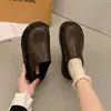 Pantuflas Cerradas Estilo Birkenstock de Cuero Sintético Retro con Suela Gruesa para Mujer, Nuevo Modelo Primavera/Verano 2026, Sandalias Perezosas de Exterior que Aumentan la Altura