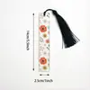 Nuevo marcapáginas floral acrílico transfronterizo de Amazon, marcapáginas de borla floral pequeña estética 2D, marcapáginas acrílico