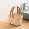 Cesta de Banho Portátil Azul Dopamina Grande Capacidade Cesta de Armazenamento para Banheiro e Chuveiro Cesta Transportadora de Artigos de Higiene Pessoal para Dormitório de Estudante