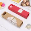 Caja de Embalaje para Pastel de Luna Estilo Deslizante Largo 50g, Caja para Macarons, Caja de Galletas de Papel Kraft para Pastelería de Chocolate