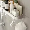 Prateleira de Temperos para Cozinha, Prateleira de Armazenamento para Banheiro, Montada na Parede, Sem Perfuração, Organizador Multicamadas para Temperos e Condimentos, Caixa Multifuncional