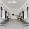 Estante de Exhibición de Ropa de Acero Inoxidable Brillante de Pie para Tienda de Ropa de Mujer, Soporte de Exhibición Colgante Lateral