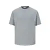 27442 Camiseta de Verão Unissex de Alta Qualidade Estilo de Rua Americano Cor Sólida Manga Curta com Pequeno Design Rasgado para Homens